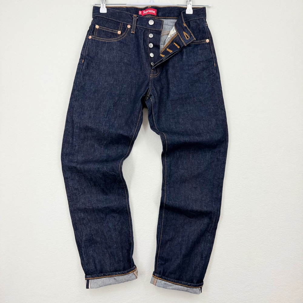 Supreme Japanese Selvedge Denim Jeans Men Size 30 Indigo Blue NWOT